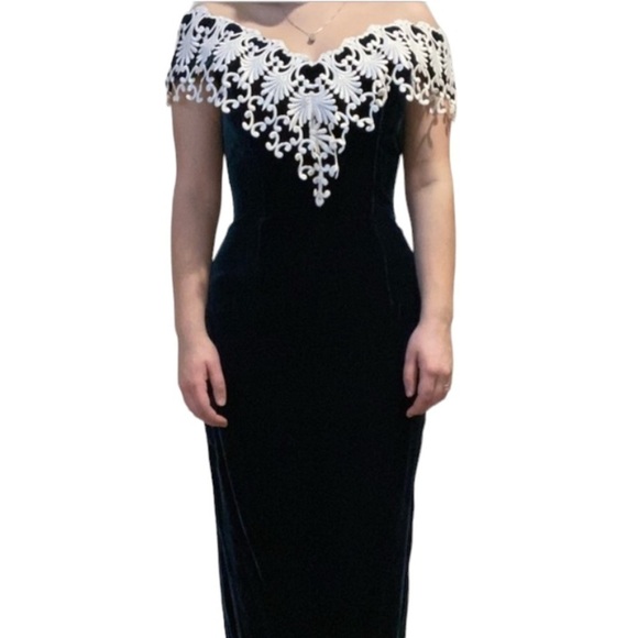 Jessica McClintock Vintage Velvet Dress size 13/14(s/m) - Picture 1 of 14